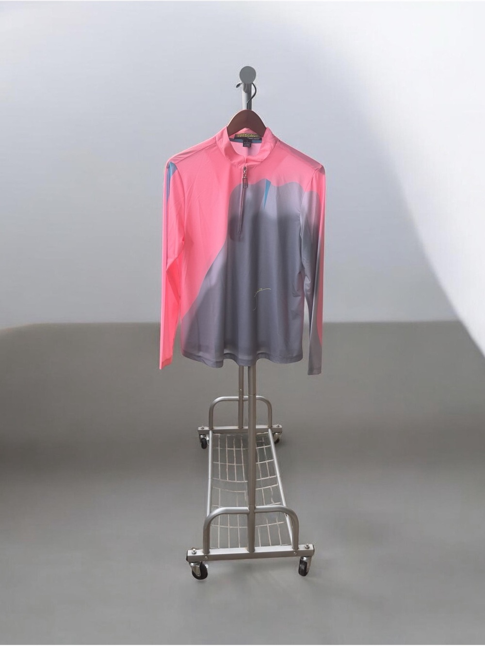 Women’s Long Sleeve Half-Zip Performance Top - Pink Gray